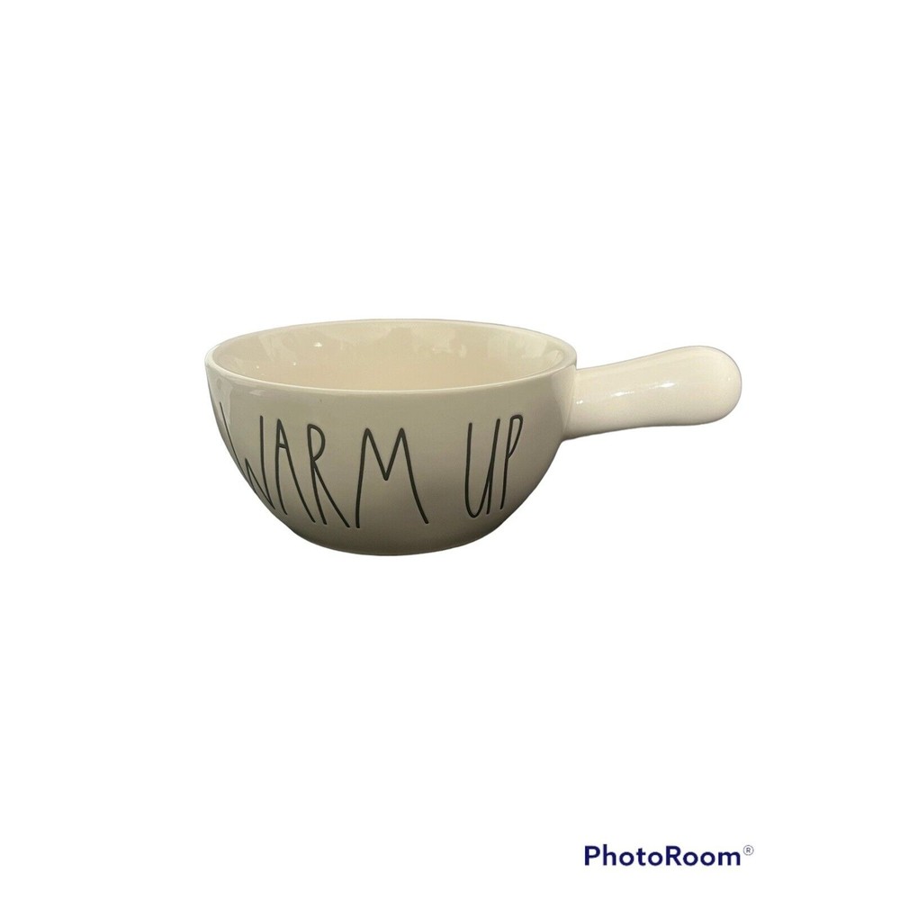 Rae Dunn by Magenta Oven Safe Crock Soup Bowl w/Handle -‎ "WARM UP"